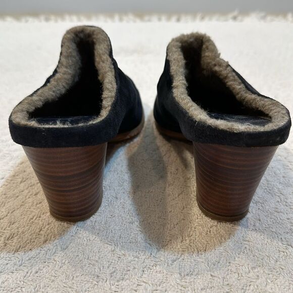 Golo suede shearling lined block wood heeled mules vibram soles size 10 - Picture 5 of 7